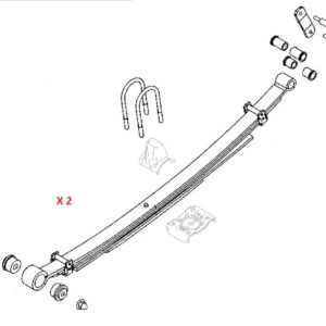 Rear Leaf Springs (Pair) Complete With Fitting Kit (3+2 Leafs) 2012- 2022