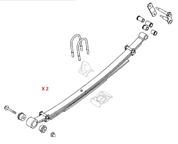 Rear Leaf Springs (Pair) Complete With Fitting Kit (3+2 Leafs) 2012- 2022