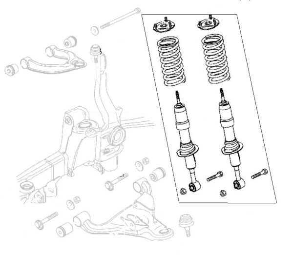 Front Assembled Coil Spring Struts (Pair) 2012->2019