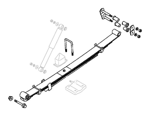 Rear Leaf Spring Complete With Fitting Kit (4+1 Leafs)