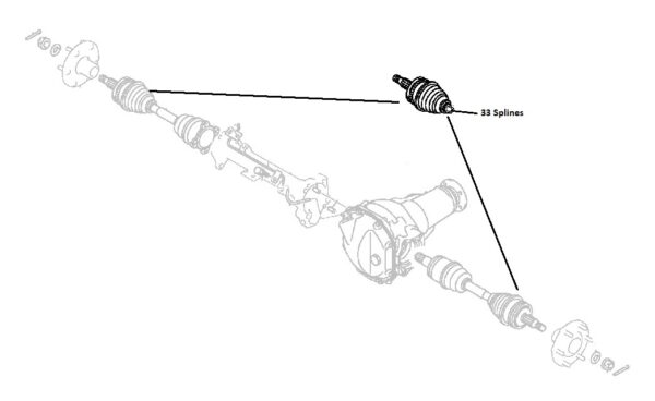 Front Drive Shaft Outer CV Joint (33 Inner Splines)